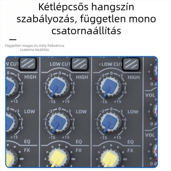 4-csatornás karaoke keverő beépített Bluetooth-szal és reverberációs effekttel, JXSOU UM33 otthoni felvételekhez és élő közvetítéshez