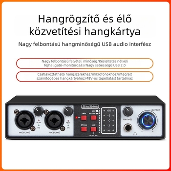 2–csatornás felvevő keverő külső hangkártyával, rackes DJ keverő, 2 bemenet, 2 kimenet