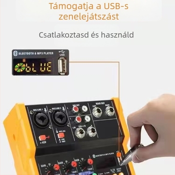 Kaimas 4-csatornás digitális Bluetooth keverő mobil élő közvetítéshez és felvételhez, modell G4