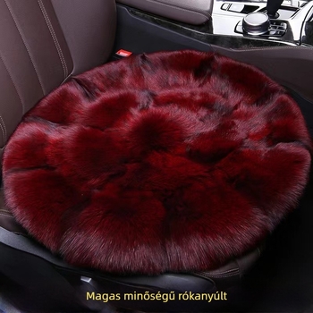 Téli autóülés párna készlet rókaszőrrel, vastag és meleg, kerek formájú, három darabos, csúszásmentes