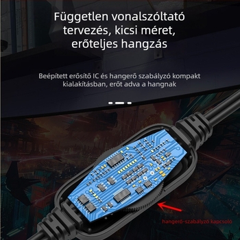 Számítógép hangszóró USB interfésszel, 2 csatornás, 6W, frekvenciaválasz 60 Hz-15 kHz, 3,5 mm-es audio bemenet (USB; 2 csatornás; 6W; 60 Hz-15 kHz; 3,5 mm-es audio bemenet)