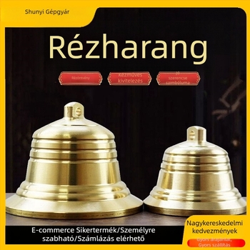 Sárgarézből készült harangfüggő — geometrikus forma, kínai minimalist stílusú dekoráció otthonra, kertre és irodára
