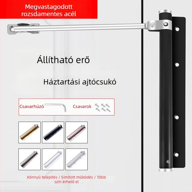Rozsdamentes acél ajtócsukó – egyszerű, automata, modern minimalista stílus