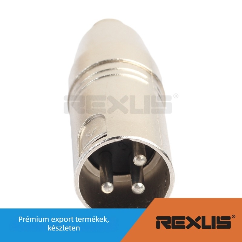 REXLIS XLR–RCA audió adapter, XLR férfi a RCA női csatlakozóhoz, ROHS, üzemmérséklet 20-80°C