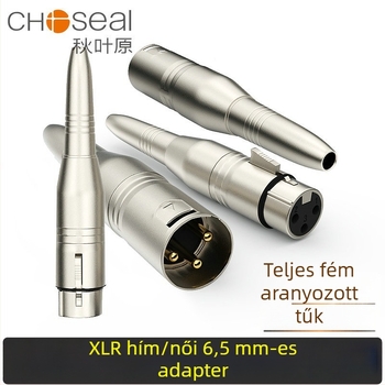 XLR női 6,35 mm hangsáv adapter – ötvözet, 500 ciklus, 1–2 vezető, mikrofon és keverő