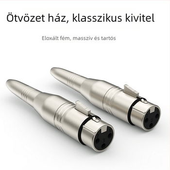 XLR női 6,35 mm hangsáv adapter – ötvözet, 500 ciklus, 1–2 vezető, mikrofon és keverő
