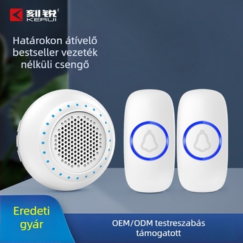 Vezeték nélküli ajtócsengő, modell M523+F55, 100–220 V AC, 50–60 Hz, 52 csengőhang