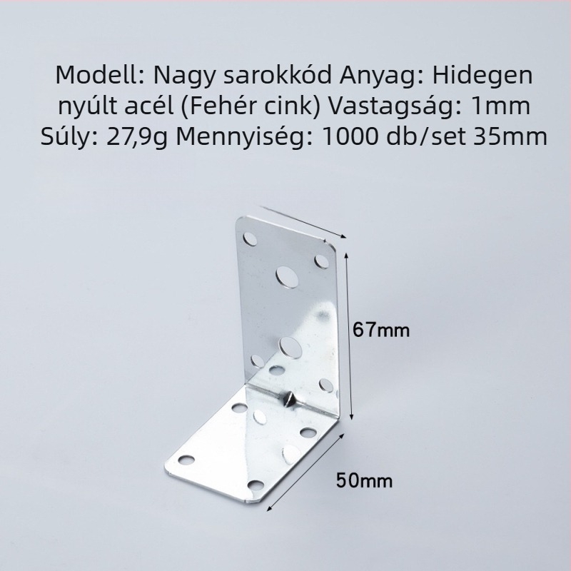 Acélból készült megerősítő sarokvas galvanizált bevonattal – alkalmas ágykeretek, asztalok és székek, ajtók és ablakokhoz; stílus: Új kínai stílus