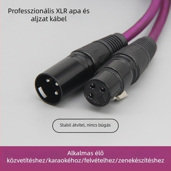 XLR kiegyenlített mikrofonkábel, férfi–női csatlakozóval