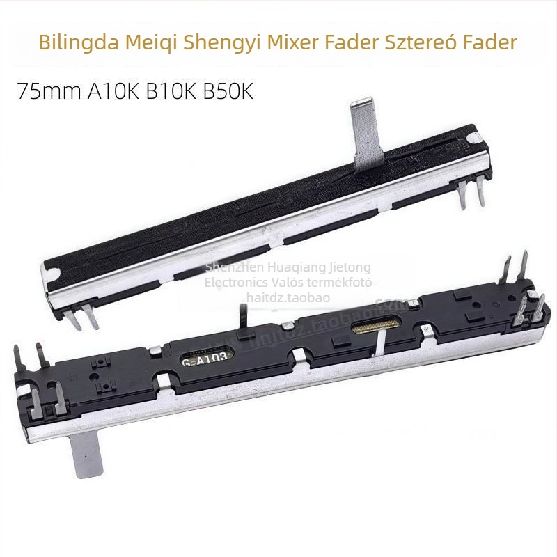 75 mm-es sztereó keverő kettős csatornával faderrel, EPM8/12, Meiqi Sound Art, A10KB10KB50K