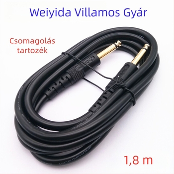 Mikrofon-kábel aranyozott csatlakozókkal, 6,5 mm-től 6,5 mm-ig, férfi-férfi, 6,3 mm audio csatlakozó, hang- és videóalkalmazásokhoz