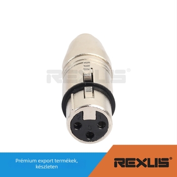 Cinkötvözetből készült XLR3 női → RCA női audió adapter, ROHS tanúsítvány, -20°C-tól 80°C-ig működik