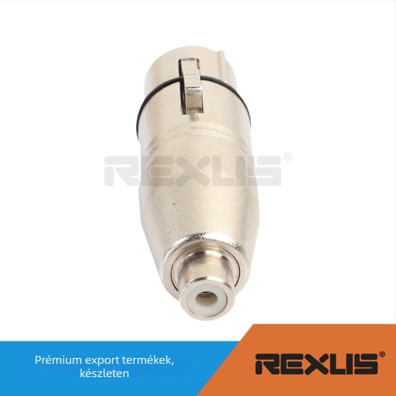 Cinkötvözetből készült XLR3 női → RCA női audió adapter, ROHS tanúsítvány, -20°C-tól 80°C-ig működik