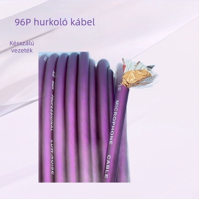 Audiókábel, 2-szálas árnyékolt PVC burkolatú, hang- és videó alkalmazásokhoz