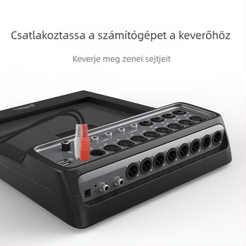Akihabara 3,5 mm-es audio kábel, két 6,35 mm csatlakozóval, keverőhöz, PVC burkolat