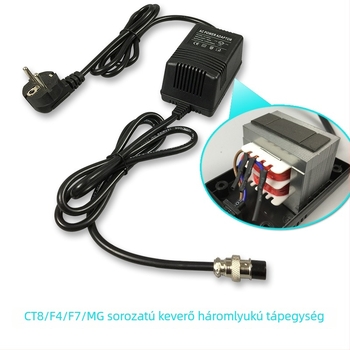 Háromtűs külső tápegység CT6, CT8 USB, CT12, F4 és F7 MG sorozatú keverőkhöz