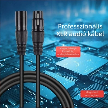Kettős XLR audio kábel, aranyozott bevonattal, acélmagú, réz vezető