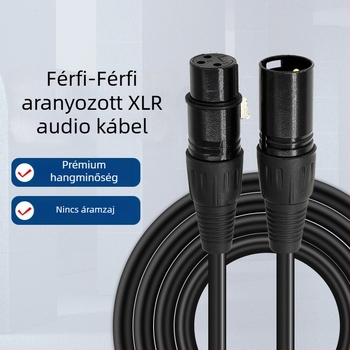 Kettős XLR audio kábel, aranyozott bevonattal, acélmagú, réz vezető