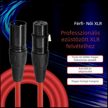 Kettős XLR audio kábel, aranyozott bevonattal, acélmagú, réz vezető
