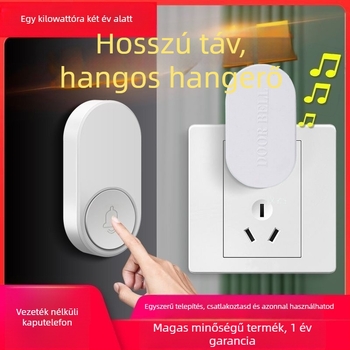 Vezeték nélküli ajtócsengő – ultra hosszú hatótávolság, hangos csengés Ding-Dong hanggal, idős hívóeszköz
