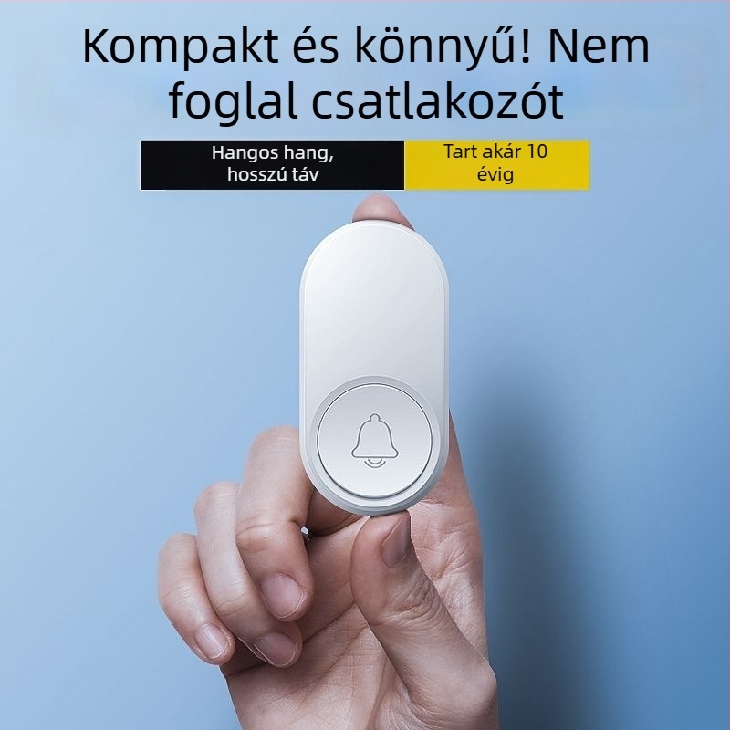 Vezeték nélküli ajtócsengő – ultra hosszú hatótávolság, hangos csengés Ding-Dong hanggal, idős hívóeszköz