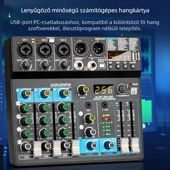 Biner USB Bluetooth 6-csatornás keverő DSP effektekkel számítógépes felvételhez és értekezletekhez