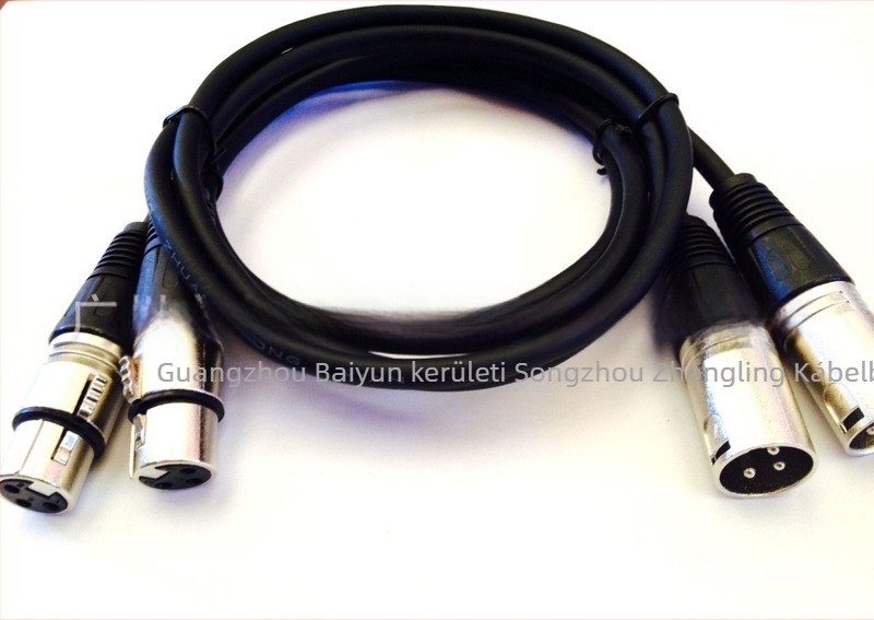 Tiszta réz XLR mikrofonkábel férfi és női végződéssel, kiegyensúlyozott audió kábel keverőhöz.