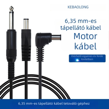 6,35 mm mono DC kábel gitárhoz/mikrofonhoz, 2 vezetékes, réz vezető, PVC-szigetelés, 80°C