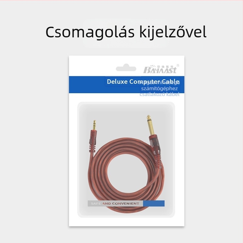 3,5 mm-től 6,5 mm-ig hangkábel, férfi–férfi, aranyozott csatlakozók, réz vezető, PVC burkolat, hangberendezésekhez és keverőkhöz