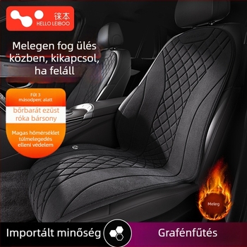 Grafén autó fűtött ülés párna – téli használat, 12V-24V, plüss felület, Leben