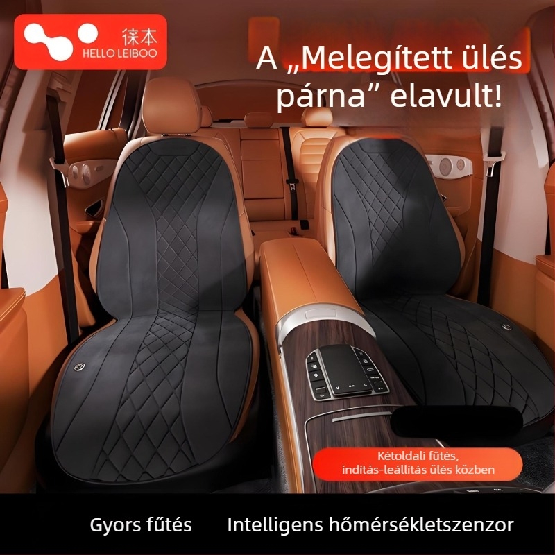 Grafén autó fűtött ülés párna – téli használat, 12V-24V, plüss felület, Leben