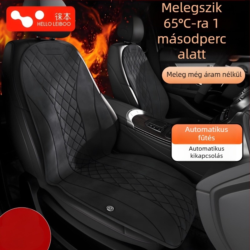 Grafén autó fűtött ülés párna – téli használat, 12V-24V, plüss felület, Leben