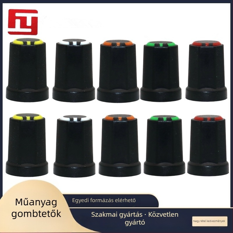 Potenciométer gomb audio eszközökhöz - műanyag, tömeg 0.2, kompatibilis keverőkkel és hangkártyákkal