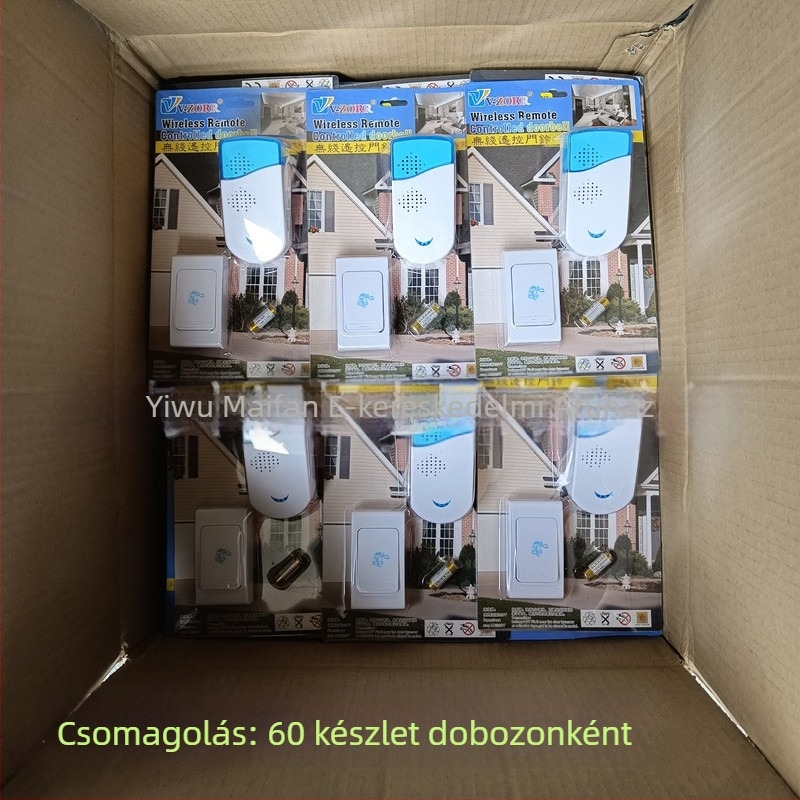 Távirányítós vezeték nélküli ajtócsengő 822AC, V-ZORR, 110-220V hálózati áramellátás, 16–32 dallam, alkalmas otthonra és üzletekbe