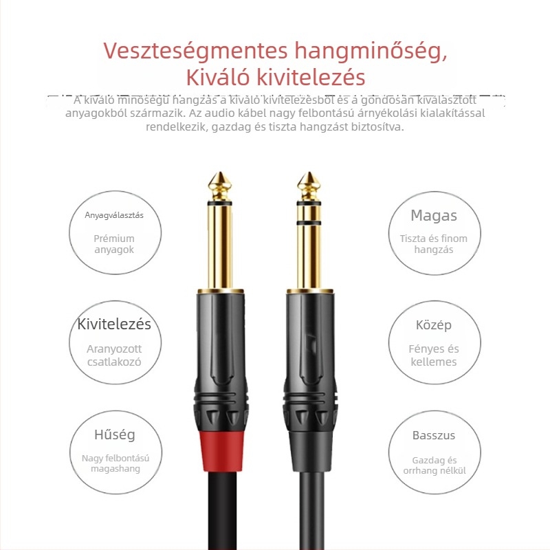 LAITA 6,5 mm-es audio kábel, 3-vezetékesről 2-vezetékes Y-elágazással, keverő és zongora hangfalhoz