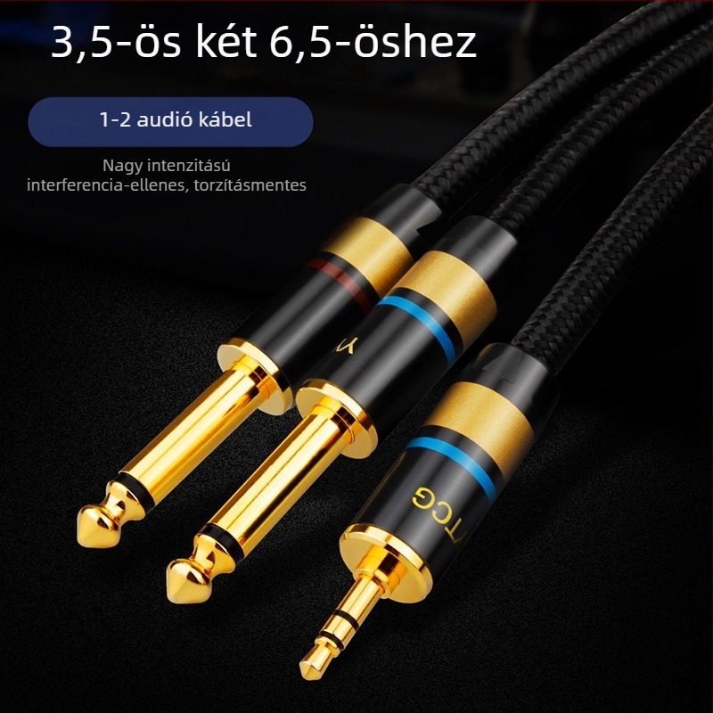 YYTCG 3,5 mm-től 6,5 mm-ig terjedő audio kábel, kétmagos árnyékolt, férfi–férfi csatlakozóval, mikser és hangsugárzó között