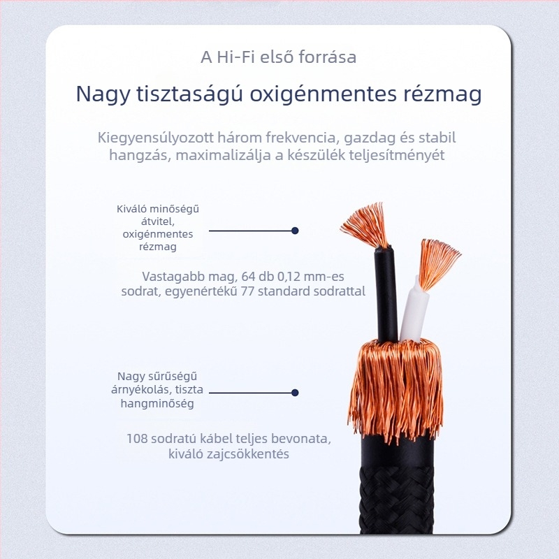 YYTCG 3,5 mm-től 6,5 mm-ig terjedő audio kábel, kétmagos árnyékolt, férfi–férfi csatlakozóval, mikser és hangsugárzó között
