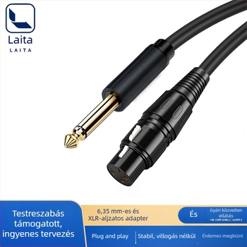 LAITA Egyensúlyozott audió kábel 6,35 mm-es XLR-hez, kétvezető, mikrofonhoz és keverőhöz