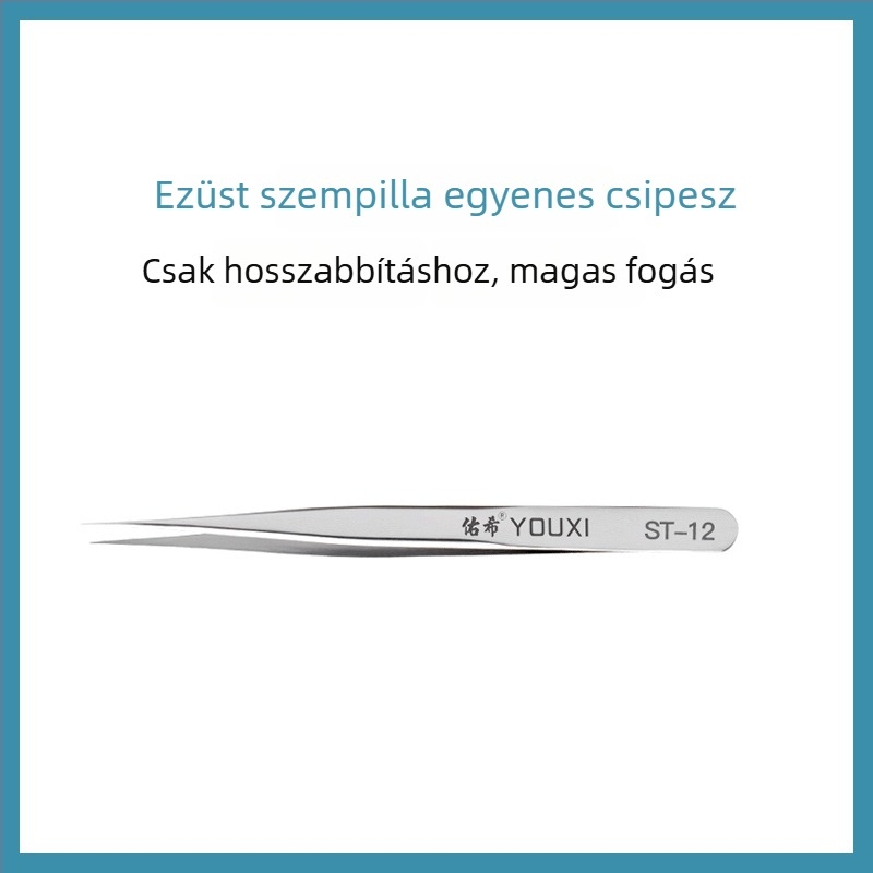 Szempilla csipesz – precíz felhelyezéshez, egyenes vagy görbült végek, 1 db
