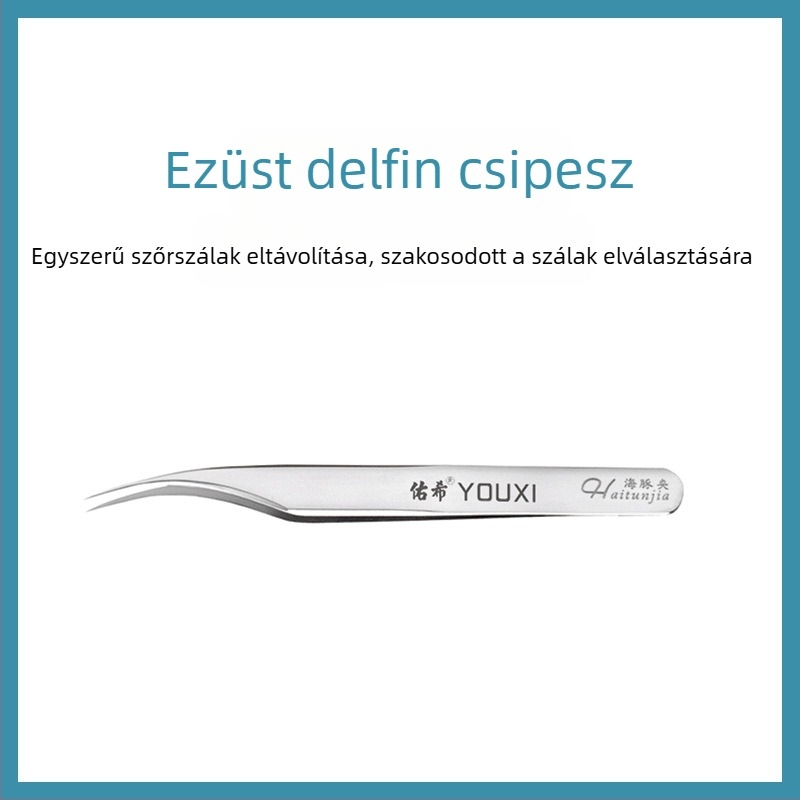 Szempilla csipesz – precíz felhelyezéshez, egyenes vagy görbült végek, 1 db