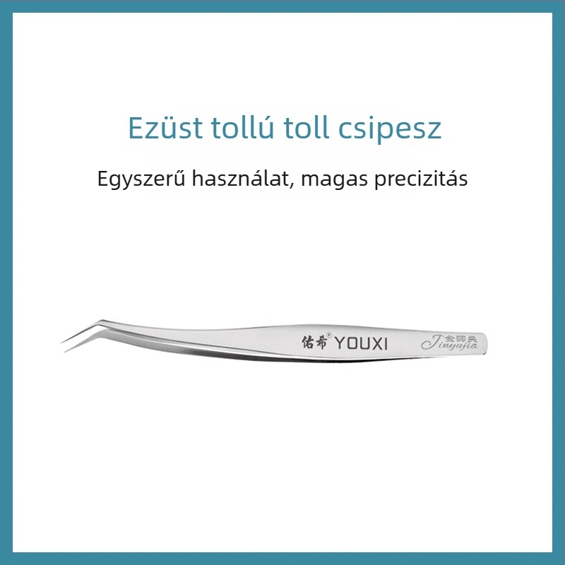 Szempilla csipesz – precíz felhelyezéshez, egyenes vagy görbült végek, 1 db