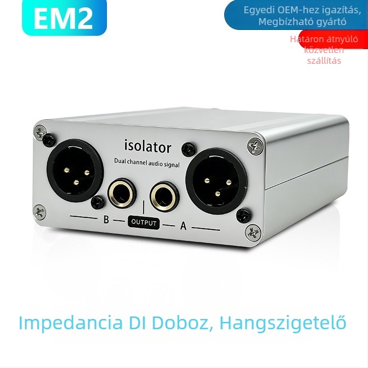 Audió izolátor DI Box földelési zaj csökkentésével és hangszer impedancia kiegyenlítésével