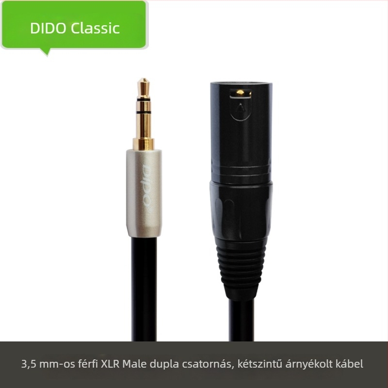 DIPO S35M 3,5 mm–XLR férfi mixer kábel, dupla árnyékolás, réz