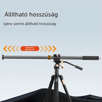 DSLR tartó és kamera rúd – Szénszálas, két részes teleszkópos gimballal, 28 mm csőátmérő, terhelés 6 kg, több interfész kiterjesztés