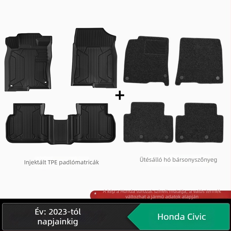 TPE injekcióval formázott autópadlószőnyeg, kompatibilis Honda Accord, CR-V, Crosstour, Fit, Lingpai