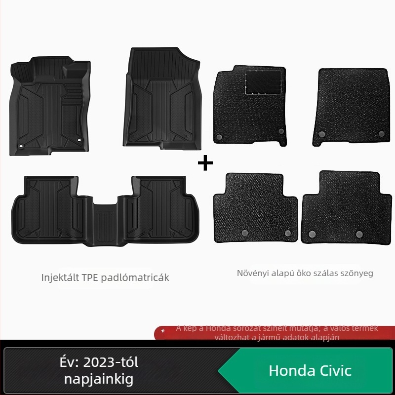 TPE injekcióval formázott autópadlószőnyeg, kompatibilis Honda Accord, CR-V, Crosstour, Fit, Lingpai