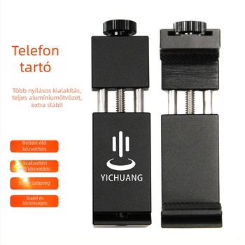Fém mobiltartó klip pan/tilt funkcióval, alumíniumötvözet, teherbírás 6–10 kg