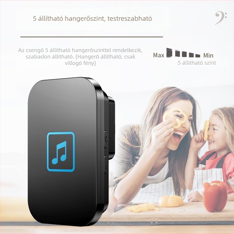 Vezeték nélküli beltéri kapucsengő AC-táplálással, FA86 New (világít), egy–két vevőhöz, 110–220 V, 150 m hatótáv