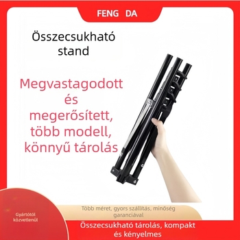 Kamera világítási állvány, visszafelé összecsukható, 4 tagú, fém+PP kivitel, teherbírás 3 kg, csőátmérők 25/22/19/16 mm
