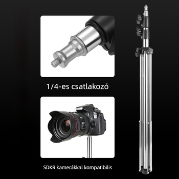 Figure Fit rozsdamentes acélból és ABS-ből készült fotózás lámpatartó, 3 részes, teherbírás 2–4 kg, tömeg 1 kg